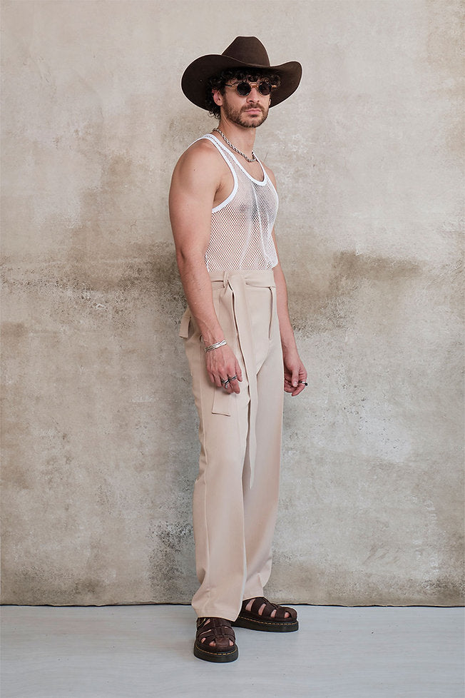 Ivory white mesh tank top