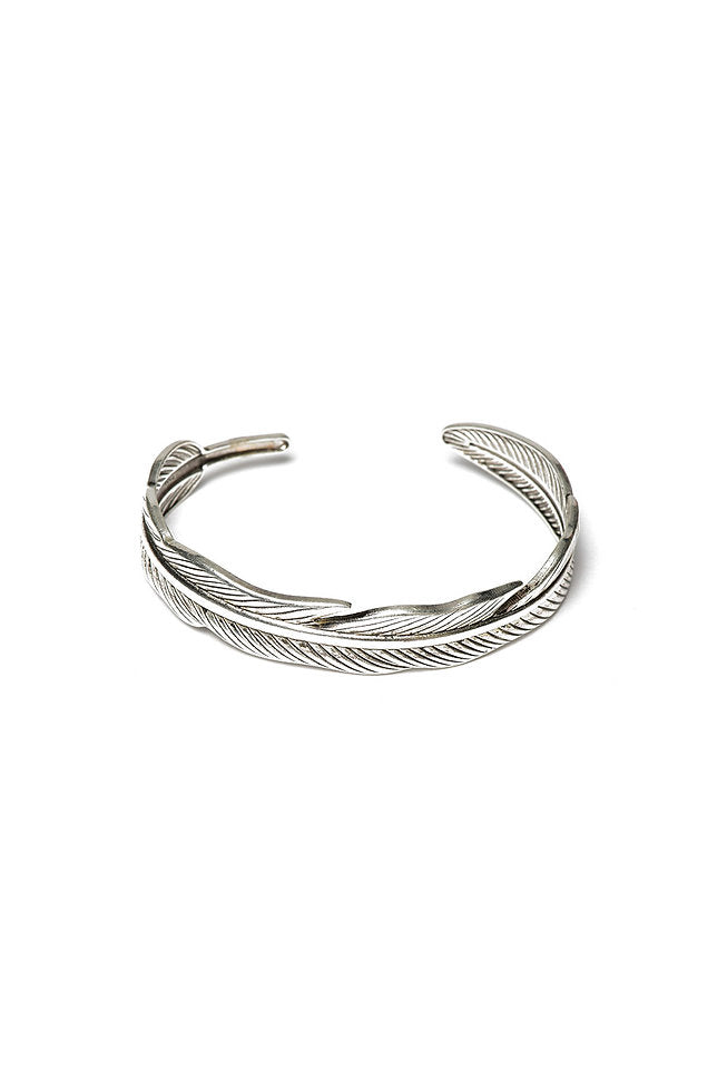 Feather bangle silver