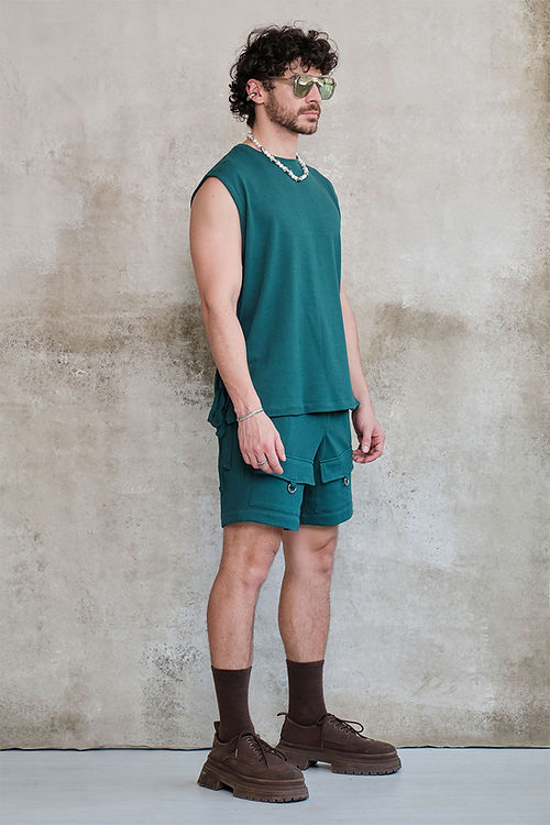 Emerald lace smock t-shirt