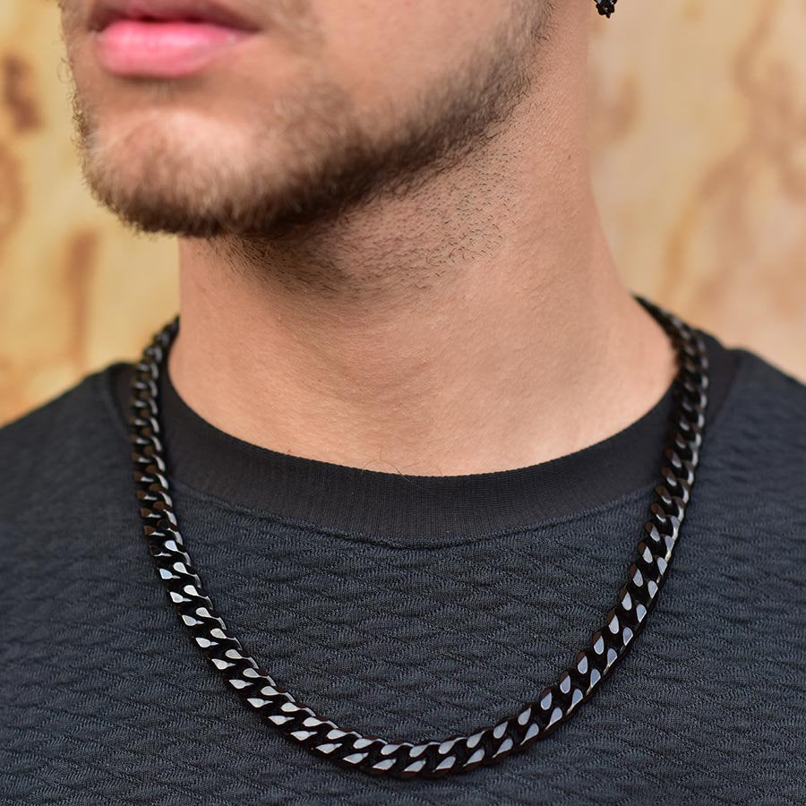 Black Cuban chain 10mm x 55cm