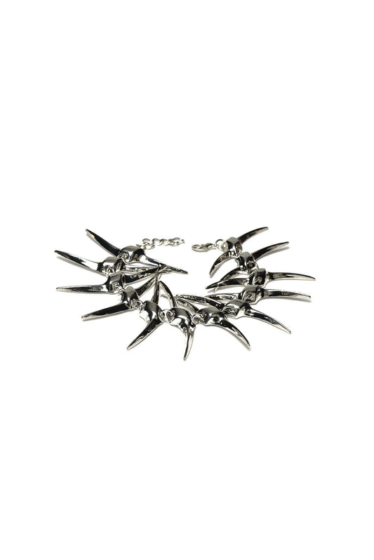 Silver spikes alloy bracelet