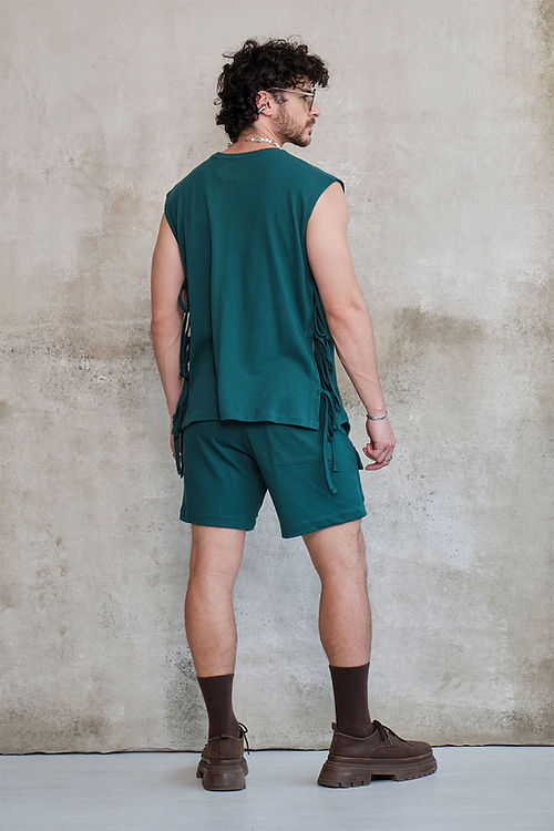 Emerald lace smock t-shirt