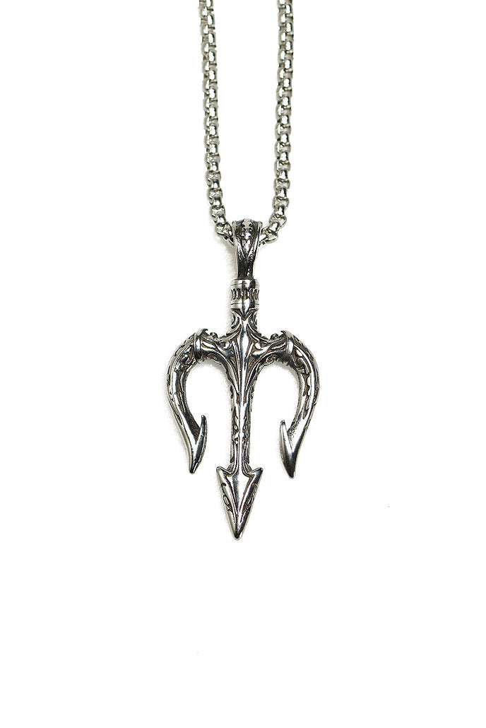 Silver trident necklace 60cm