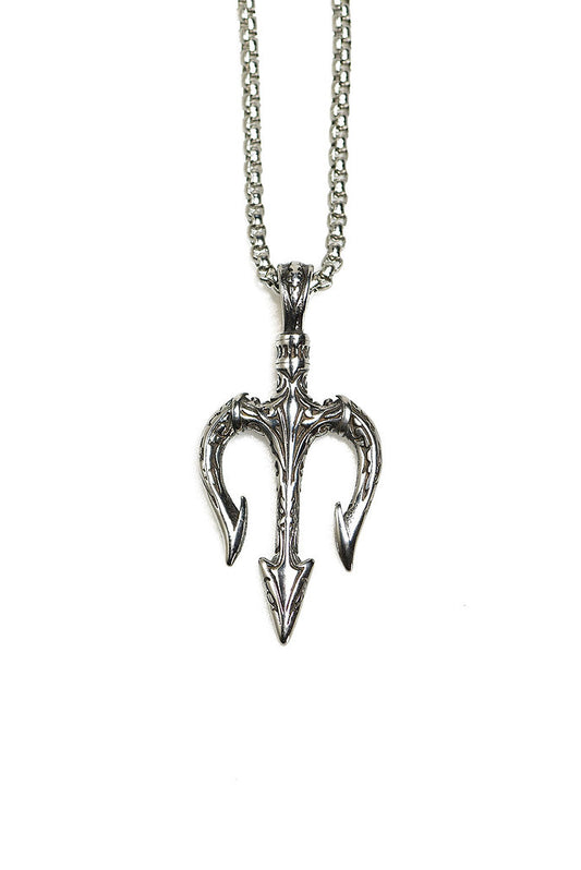 Silver trident necklace 60cm