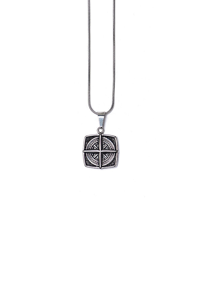 Compass silver necklace 60cm