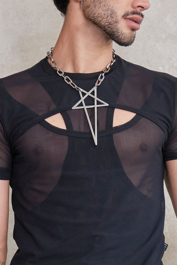 Pentagram choker 47cm x 14mm