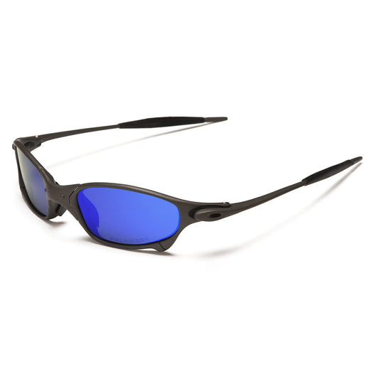 Titanium polarized blue mirror glasses