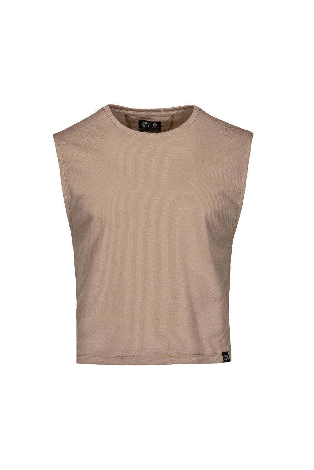 Crop top sleeveless t-shirt coffee medium