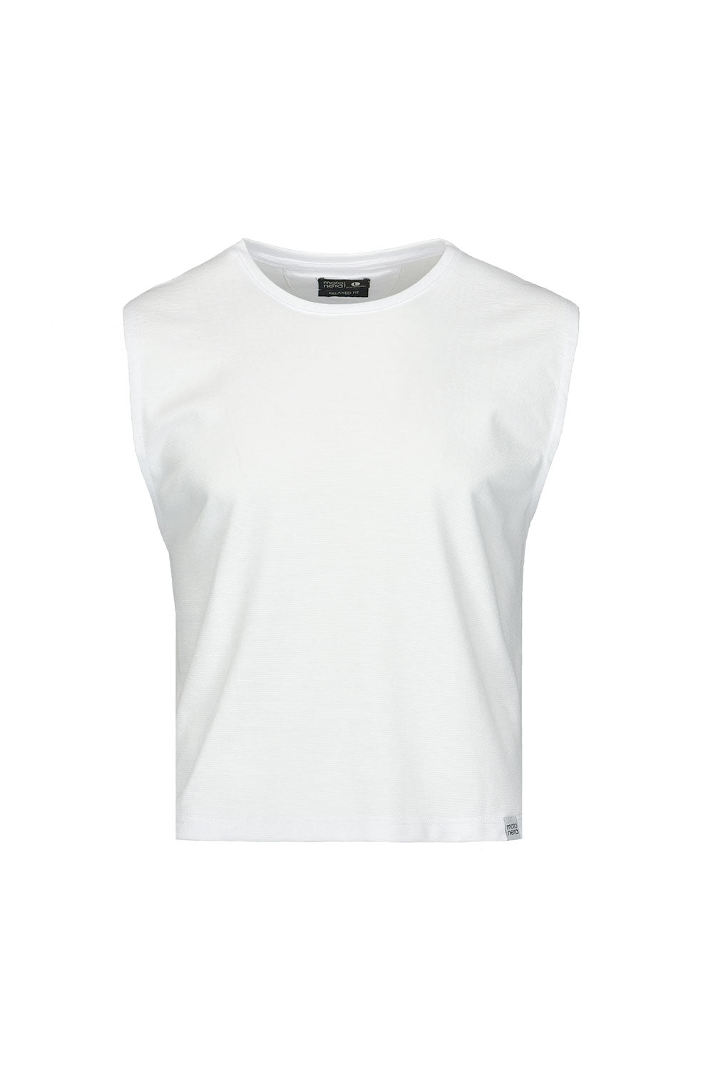 Crop top sleeveless t-shirt white