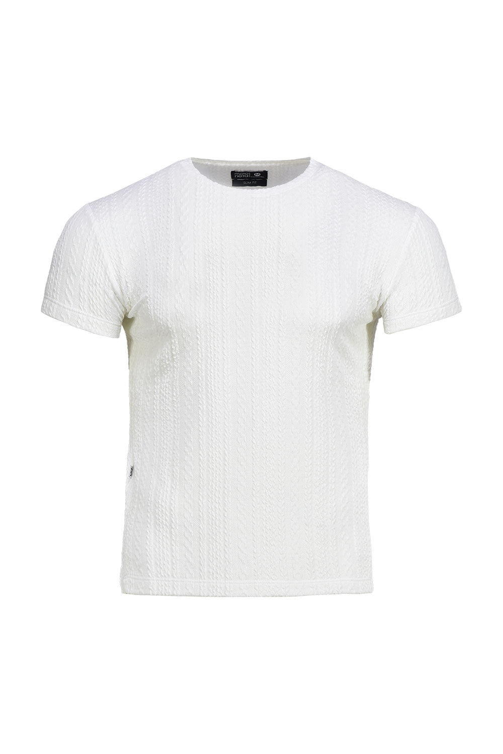 Ivory textured slim fit t-shirt