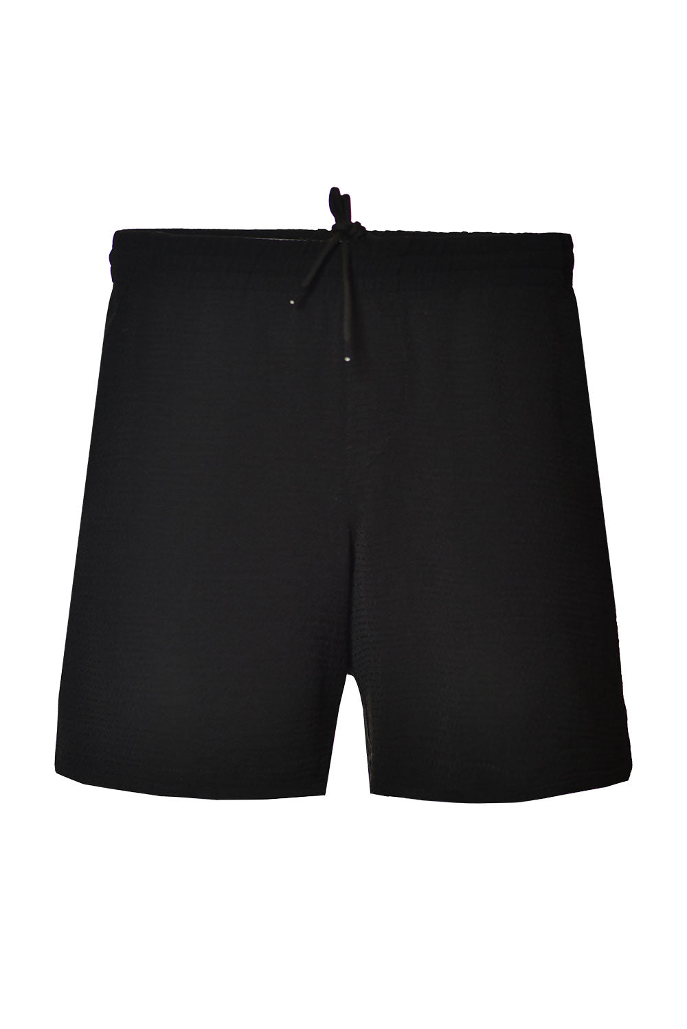 Two-piece set black of boxy fit shirt and beach shorts