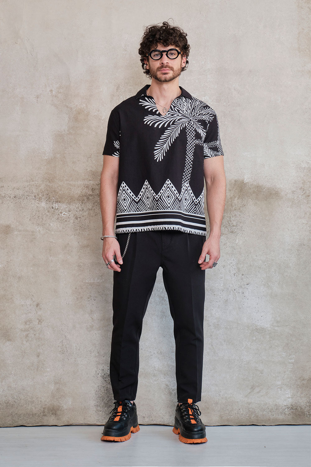 Regular fit palms boho shirt