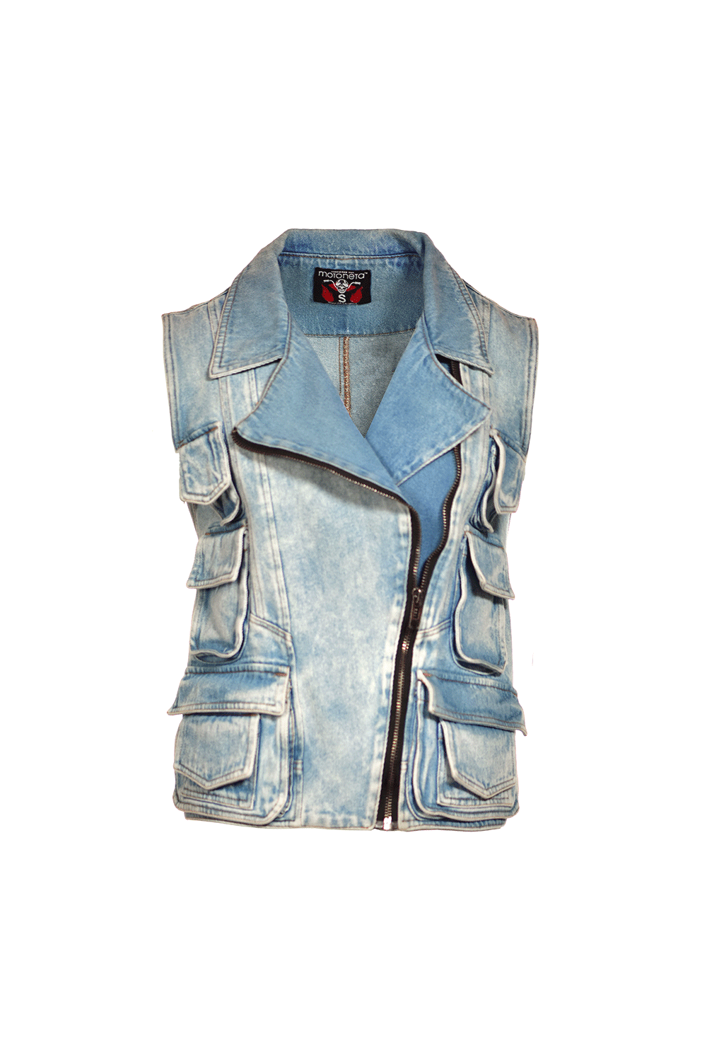 Biker jacket sleeveless demin