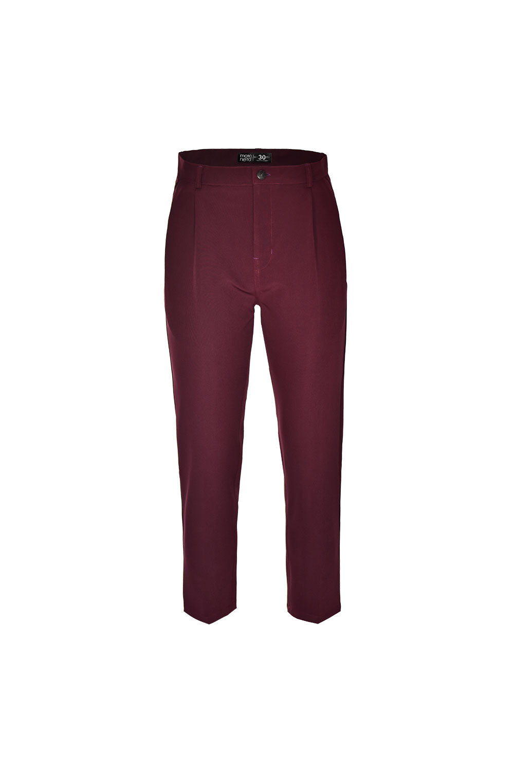 Baggy pants with  burgundy presses