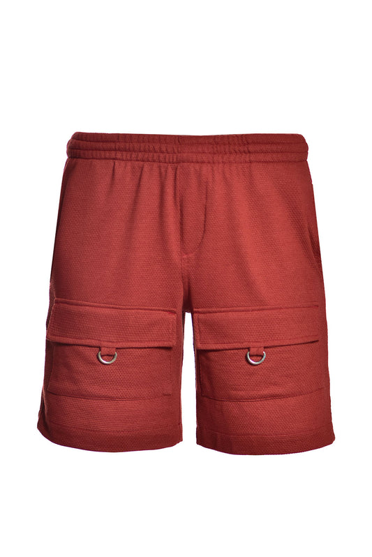 Terracotta lace flannel shorts