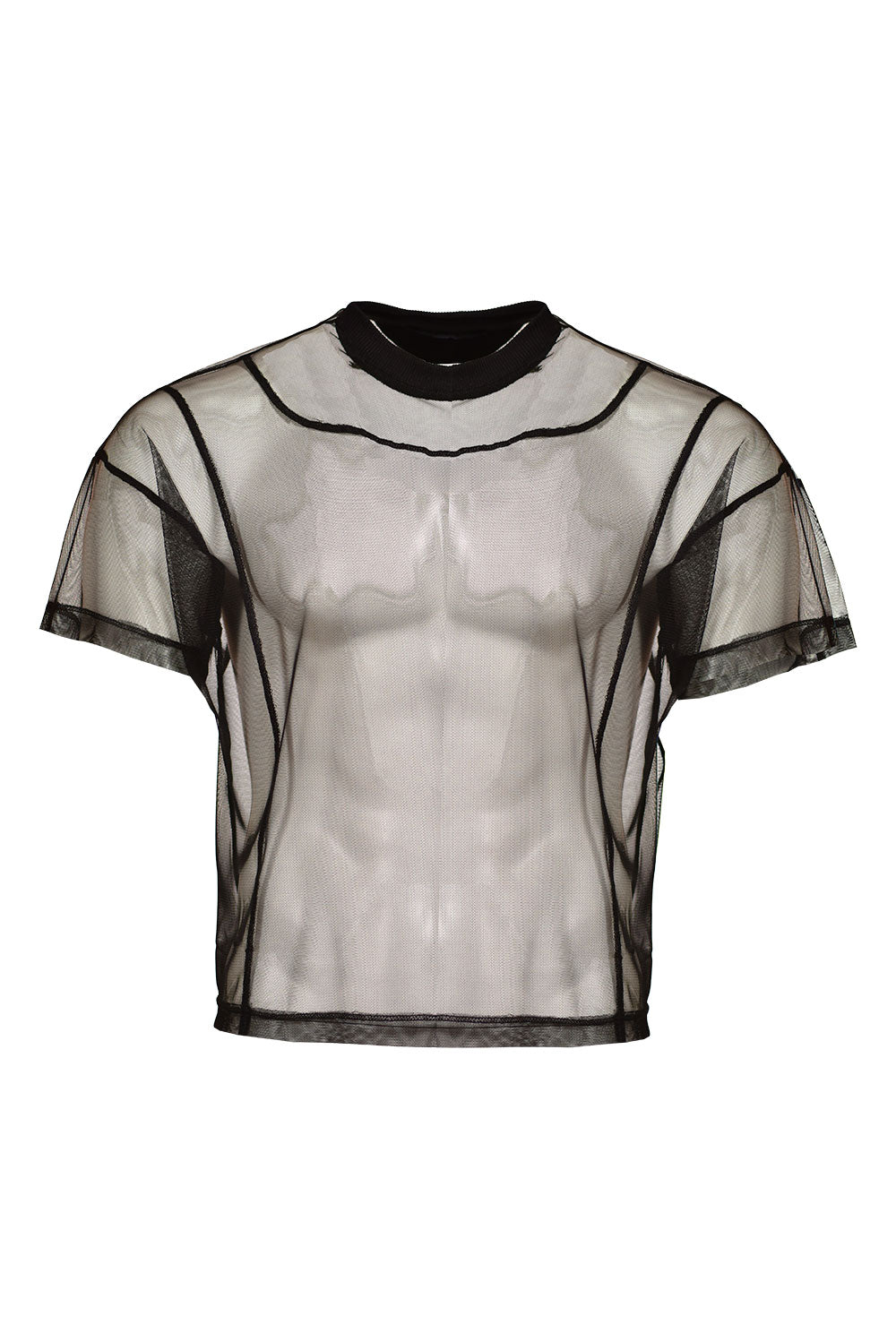 Oversized black transparent cuts t-shirt